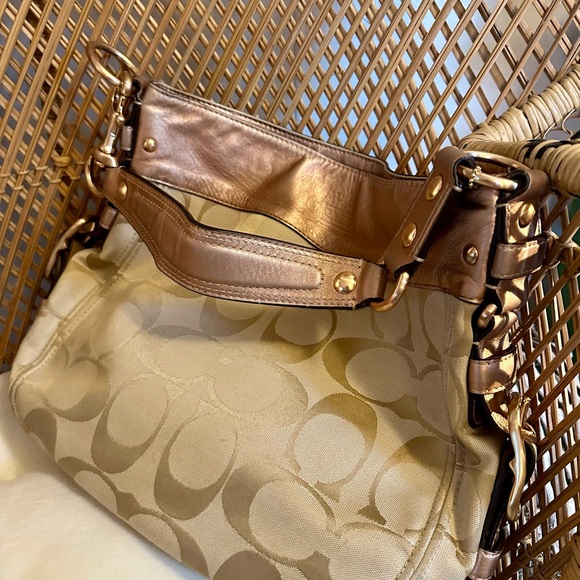 Coach Tan and Brown Signature Logo Shoulder Bag - Picture 2 of 4